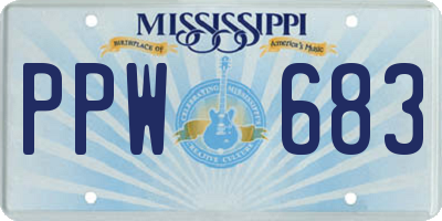 MS license plate PPW683
