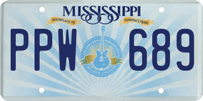 MS license plate PPW689