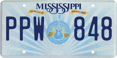 MS license plate PPW848