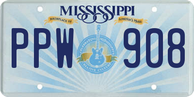 MS license plate PPW908