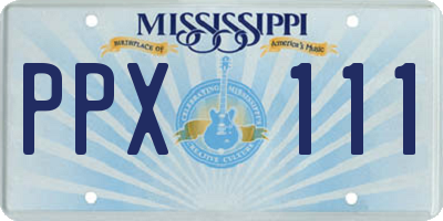 MS license plate PPX111