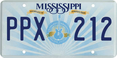 MS license plate PPX212