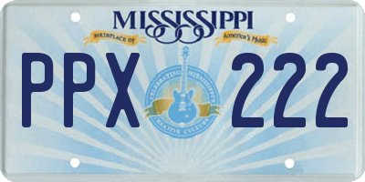 MS license plate PPX222