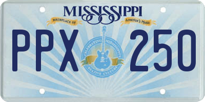 MS license plate PPX250