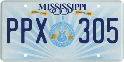 MS license plate PPX305