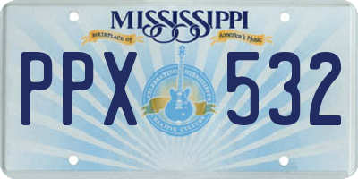 MS license plate PPX532