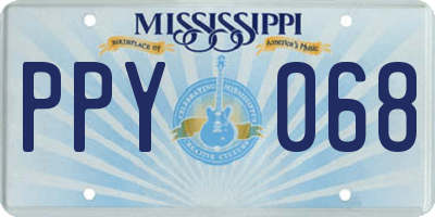 MS license plate PPY068