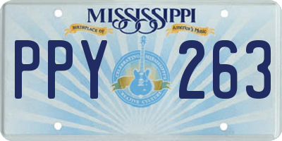 MS license plate PPY263
