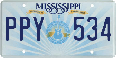 MS license plate PPY534