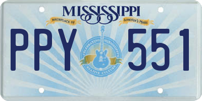 MS license plate PPY551