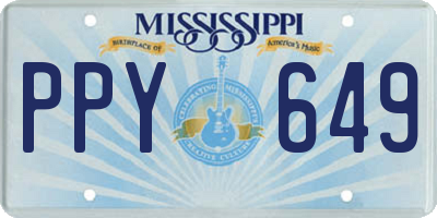 MS license plate PPY649