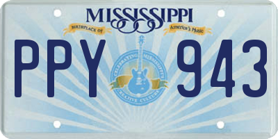 MS license plate PPY943