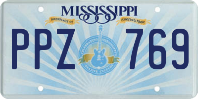 MS license plate PPZ769