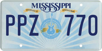 MS license plate PPZ770