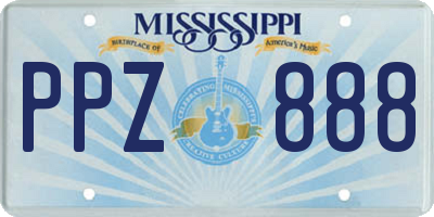 MS license plate PPZ888