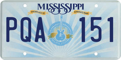 MS license plate PQA151