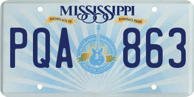MS license plate PQA863