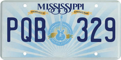 MS license plate PQB329