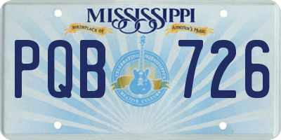 MS license plate PQB726