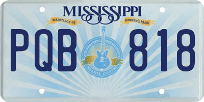 MS license plate PQB818