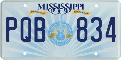 MS license plate PQB834