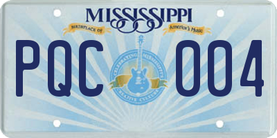 MS license plate PQC004