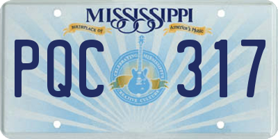 MS license plate PQC317