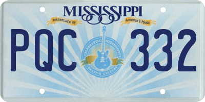 MS license plate PQC332
