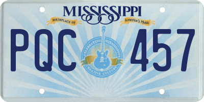 MS license plate PQC457
