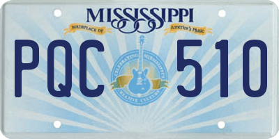 MS license plate PQC510