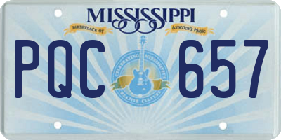 MS license plate PQC657
