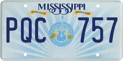 MS license plate PQC757