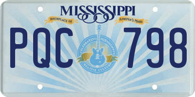 MS license plate PQC798