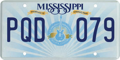 MS license plate PQD079