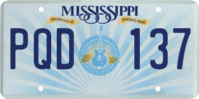 MS license plate PQD137