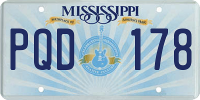 MS license plate PQD178