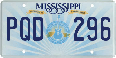 MS license plate PQD296
