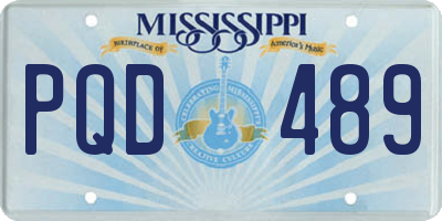 MS license plate PQD489