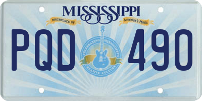 MS license plate PQD490