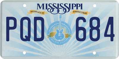 MS license plate PQD684