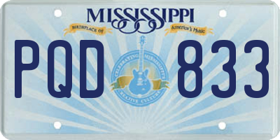 MS license plate PQD833