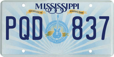 MS license plate PQD837