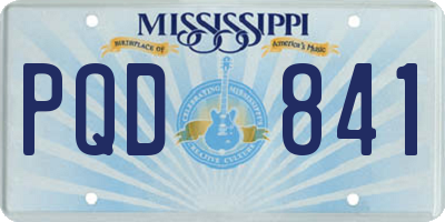 MS license plate PQD841