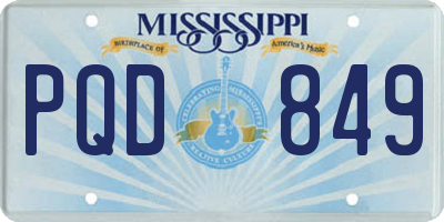 MS license plate PQD849