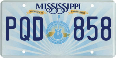 MS license plate PQD858