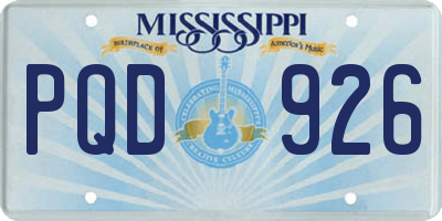 MS license plate PQD926