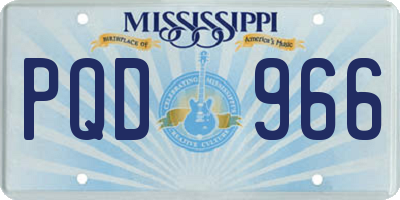 MS license plate PQD966