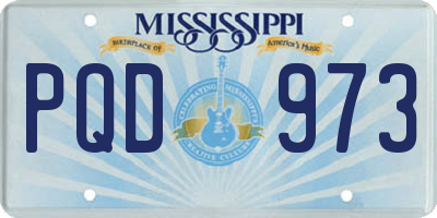 MS license plate PQD973