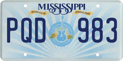 MS license plate PQD983