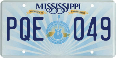 MS license plate PQE049